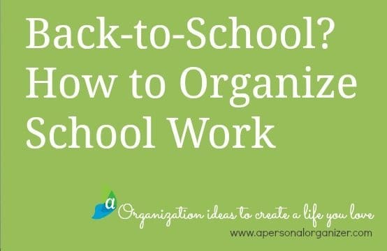Start to Organize School Work & Art