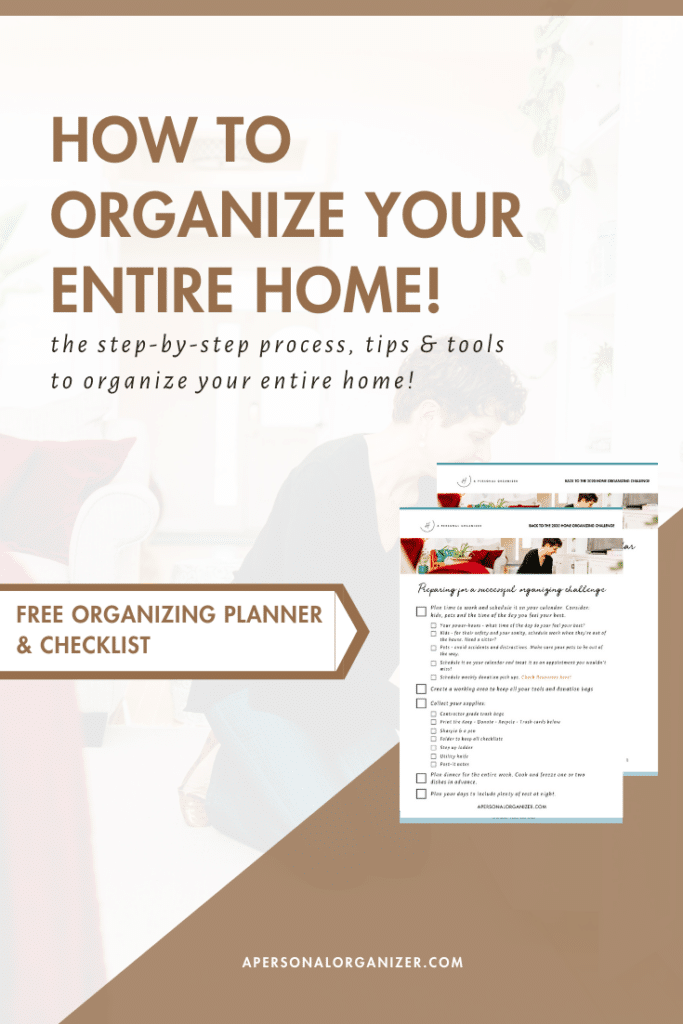 Home Organizing Challenge Checklists & Planner