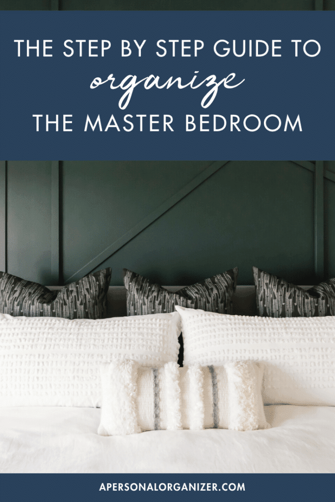 Organized master bedroom