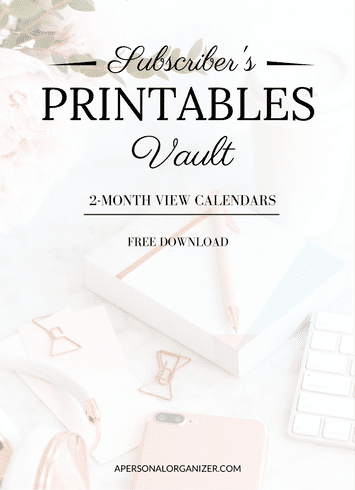 2 Month View Calendars - A Persoal Organizer