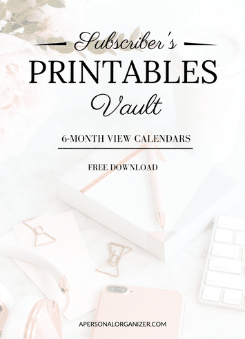 6 Month View Calendars - A Personal Organizer