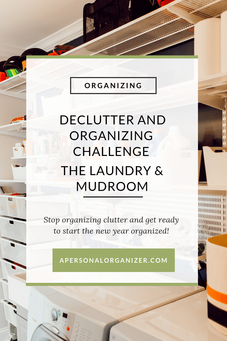 Are you ready to stop the cycle of organizing and re-organizing over and over again? Join the decluttering and organizing challenge to organize your home room by room. #organizing #challenge #mudroom #laundry